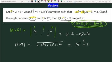 Let a=2i+j-2k and b=i+j if c is a vector such that a.c=∣c∣, ∣c−a∣=2 and the angle | Vector Algebra