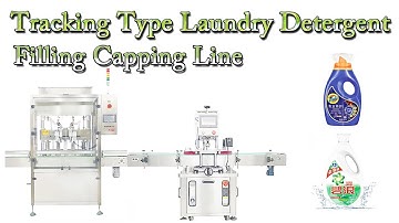 Tracking Type Laundry Detergent Filling Machine with Four Wheels Clamping Capping Machine Line