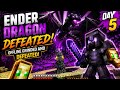 I DEFEATED THE ENDER DRAGON with NETHERITE ARMOR! 😱🔥 | Modded Minecraft PE Survival Day 5 Finale