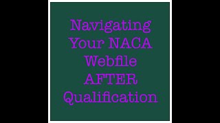 NACA Webfile Tutorial: AFTER Qualification
