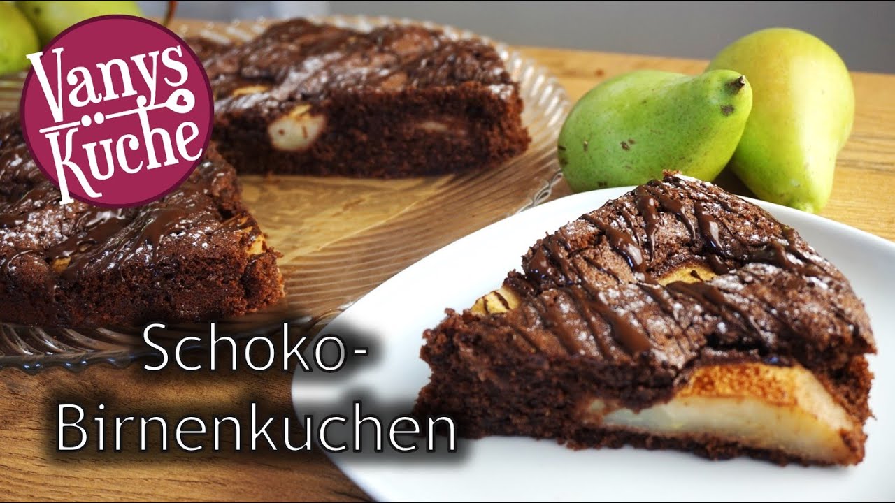 Saftiger Schoko-Birnenkuchen | schnell und einfach | versunkener Schoko ...