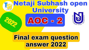 NSOU BDP AOC - 2 final exam question answer 2022 || BDP 3rd year.... #exam #online #2022