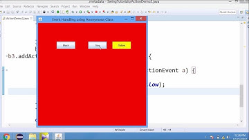 Java Swing(urdu/hindi)-16-  Event Handling-02- Activating JButton using Anonymous class