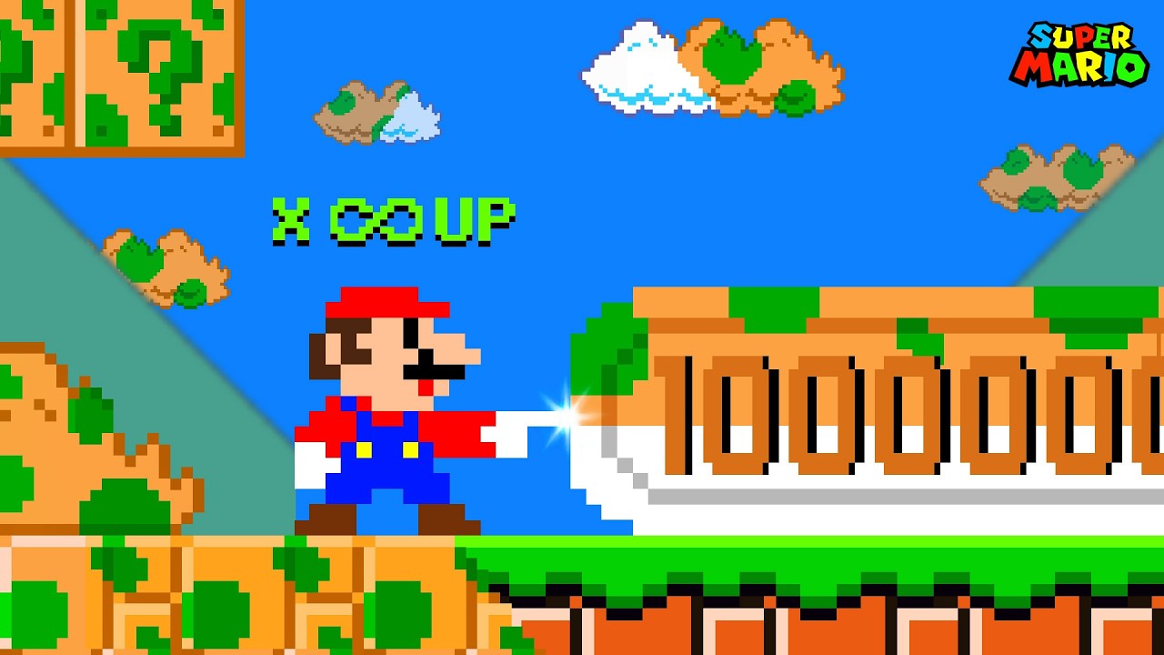 Everywhere Mario Goes, Everything Turns Into 1 Up Mushrooms!