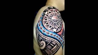 Polynesian interpretation of Philippine Flag (3 stars and a sun)