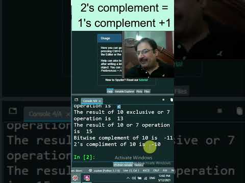 2's complement in hindi | find 2s complement in python #shorts #bintuharwani #python3 #2scomplement