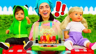 Готовлю игрушкам - Куклы готовят шашлык из Плей До! Игры для детей в готовку