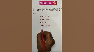 How to write first five multiples of 7🤩#shorts#youtube shorts#maths#mathematics