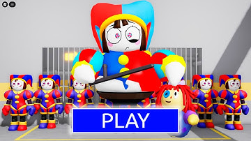 EVIL POMNI And POMNI ARMY In PRISON RUN! ROBLOX Full Gameplay!