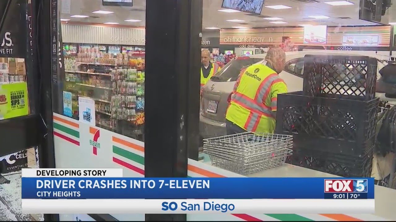 Driver crashes into 7-Eleven - YouTube