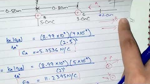 Three point charges are aligned along the x-axis as shown in figure below. Find the electric field..