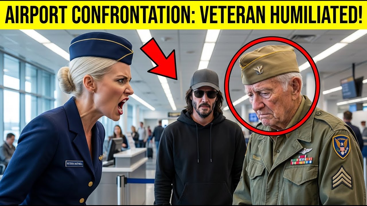 Crew Denies Old Veteran Access on Plane, Not Knowing Keanu Reeves Was Watching
