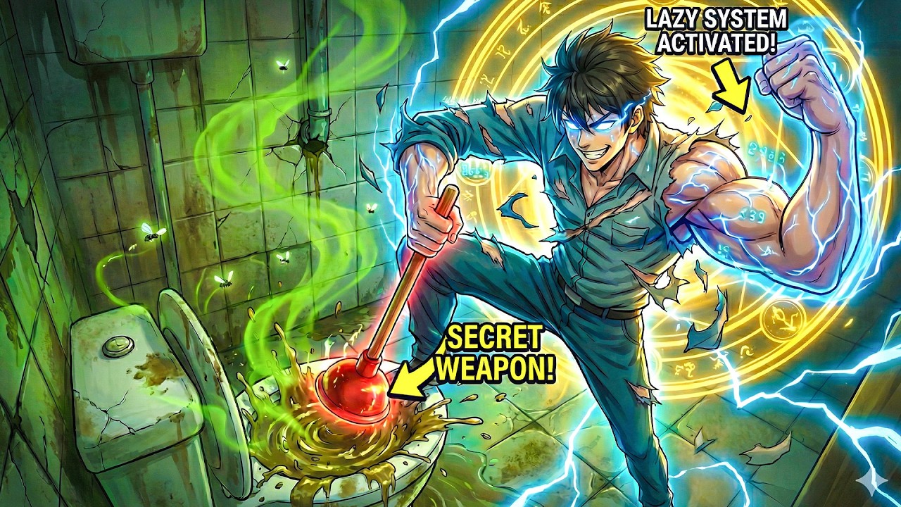 Lazy System Activated! I Get Stronger By SWEEPING TOILETS & Lying In TRASH!