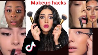 TikTok make up hacks | جربت اغرب حيل المكياج على تيك توك