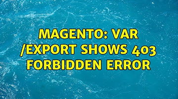 Magento: Var /export shows 403 forbidden error