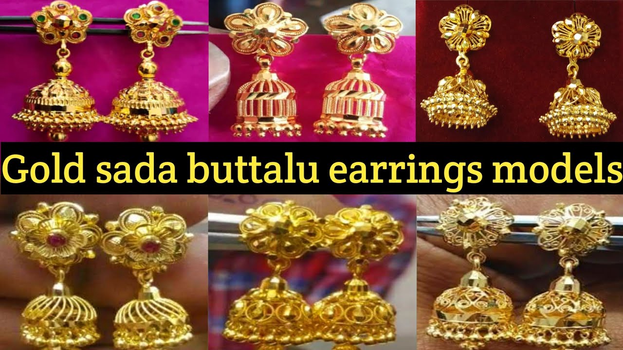 Gold butta kammalu designs collections with weight//gold buttalu earrings -  YouTube