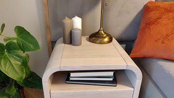 NAT-2 Whitened Oak Nightstand with shelf and drawer. All Beautiful Things Are... Curved...