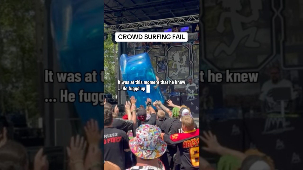 Crowd Surfing Fail #juggalo #gatheringofthejuggalos #juggalos #juggalofamily #epicfails