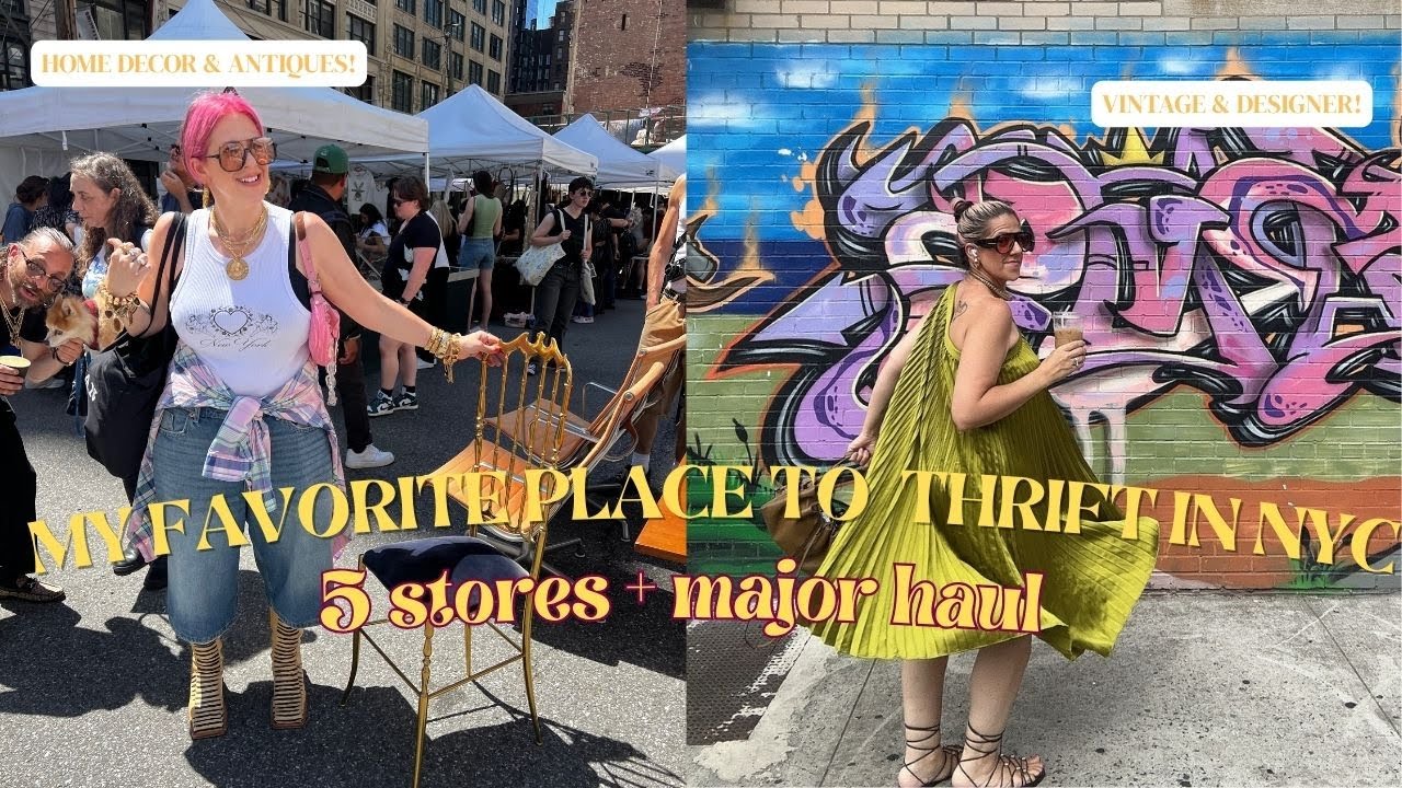 Thrifting Vintage, Designer & $10 Finds in NYC, Chelsea Flea Market, Crossroads HAUL, + Viral Hack
