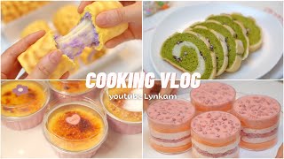 ASMR - VIETSUB || Cách làm Bánh cuộn da hổ, Creme brulee, Bánh mì matcha đậu đỏ, Bông lan dưa hấu,..