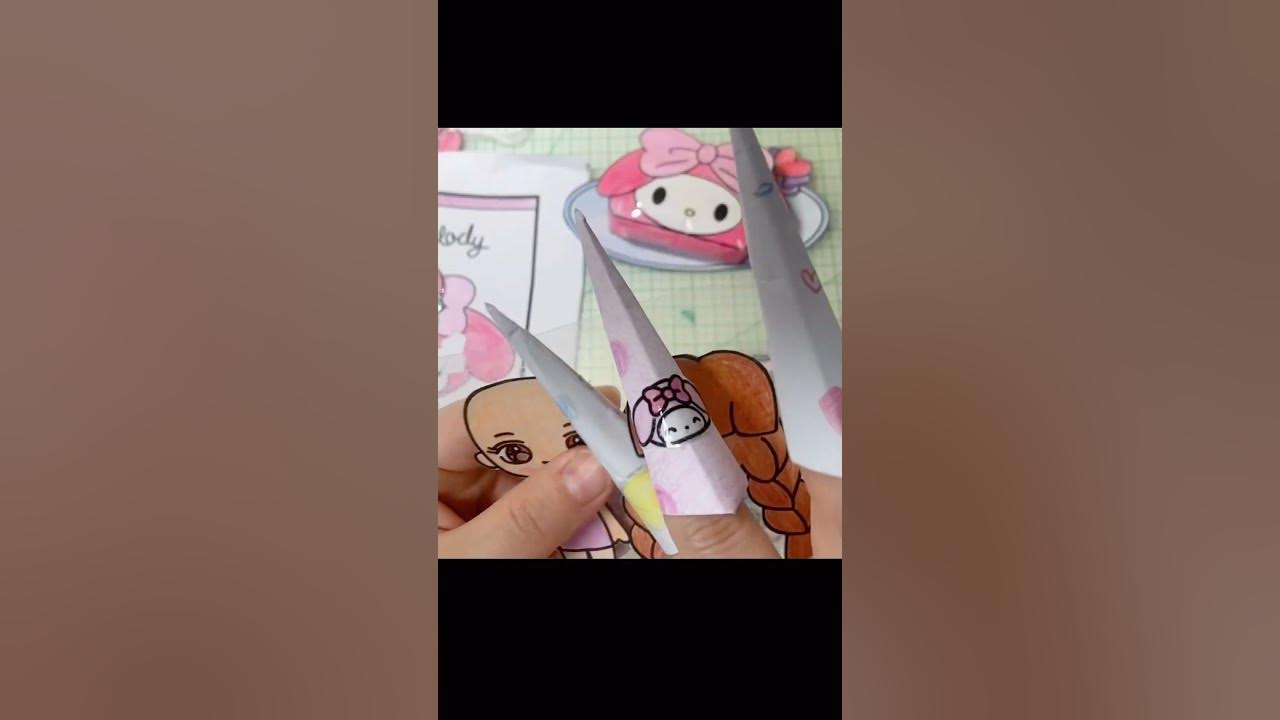 [💸paper diy💸] sanrio mymelody paper doll fashion game🩷 마이멜로디 코디놀이 #papercraft #papertoys #sanrio