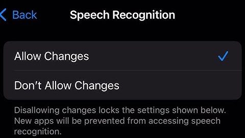 How To Allow/Don’t Allow Changes To Speech Recognition On iPhone