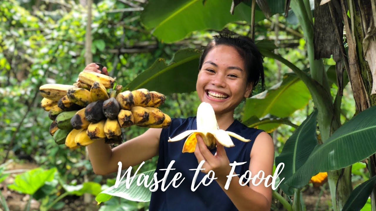 Like a burger steak made out of Banana Peel and i harvested some papaya