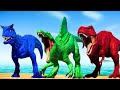 Dinosaur TRex vs Indominus Rex vs Stegoceratops Dinosaurs Fighting Jurassic World Evolution NEW !