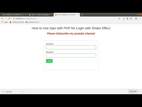 Ajax with PHP for Login with Shake Effect