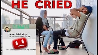 SHE DELETED MY YOUTUBE CHANNEL PRANK!! *I CRIED*