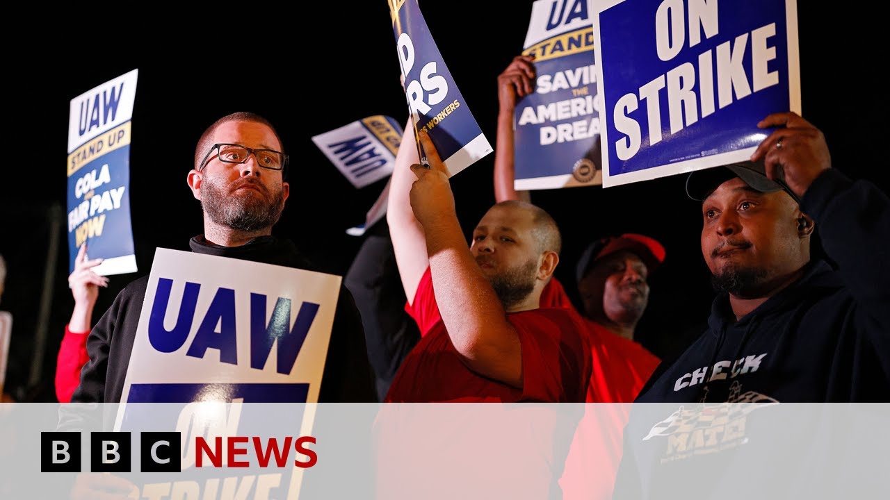 US car worker strikes: 10,000 people walk out at General Motors, Ford and Stellantis – BBC News