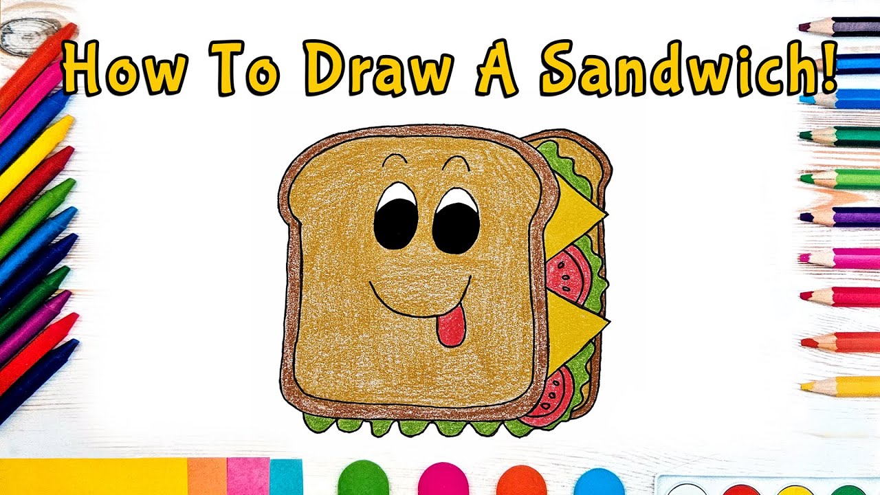 How To Draw A Sandwich! (Art For Kids!) - Easy Step By Step Beginner Art/Drawing Lesson!