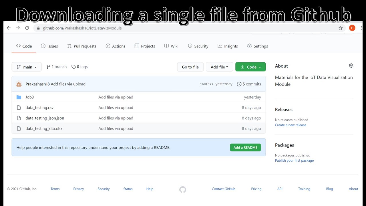 Downloading File From Github Web - YouTube