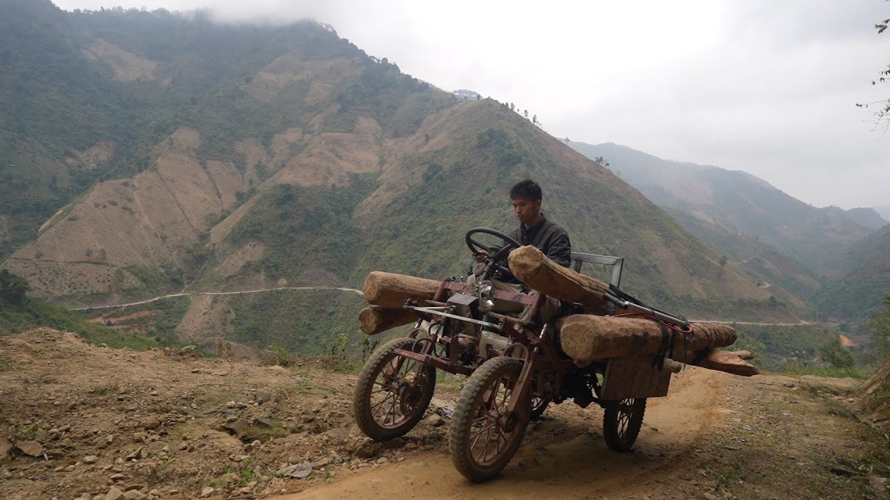 Lên Chống Chơ giáo sư bản A Thành chế thành côg ô tô trở nông sản - nhận luôn phụ máy xúc làm cầu