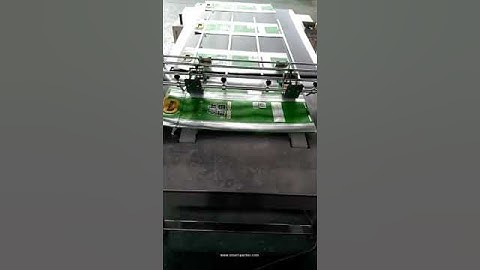 Automatic 600mm plastic bag pouch paging feeding machine bag paging line testing video