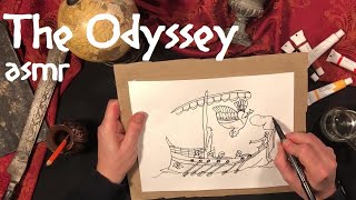 Greek Mythology ASMR - The Odyssey (sleep story, drawing, painting)