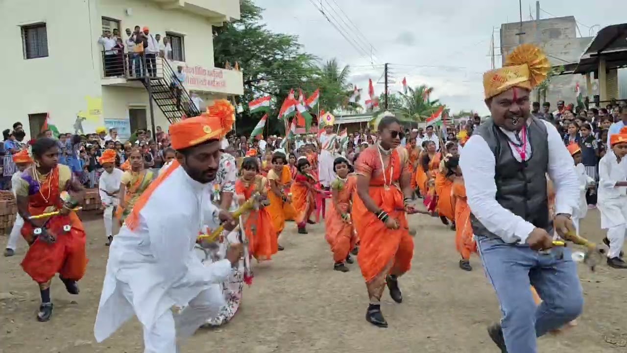 Independence Day Celebration Lezim Dance Performance by Z.P.P.Kannada Model School MUCHANDI,[Jath].