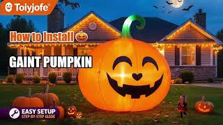 How to Set Up a 10 FT Giant Pumpkin Inflatable 🎃  Toiyjofe Halloween Decor