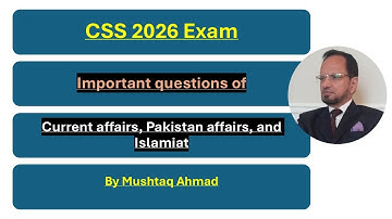 CSS 2026: Important questions list on Current Affairs, Pakistan Affairs, and Islamiat