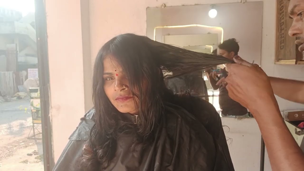 Indian girl long leyar hair to sort hair cut 💇‍♀️ ✂️ 😅 