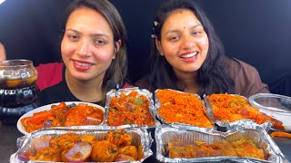 Stone,Paper,Scissor Eating Noodles,Fried Rice,Momo,Spring Roll,Chilli,Chilli Paneer,Colddrink