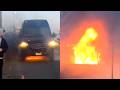 Uber Airport Shuttle Catches Fire With 8 Passengers Inside