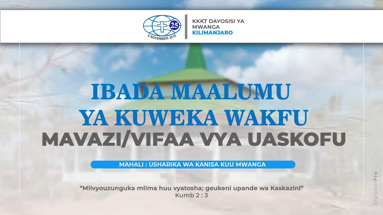🔴LIVE : IBADA YA KUBARIKI VIFAA VYA ASKOFU MTEULE MCHG. DKT. DANIEL MONO
