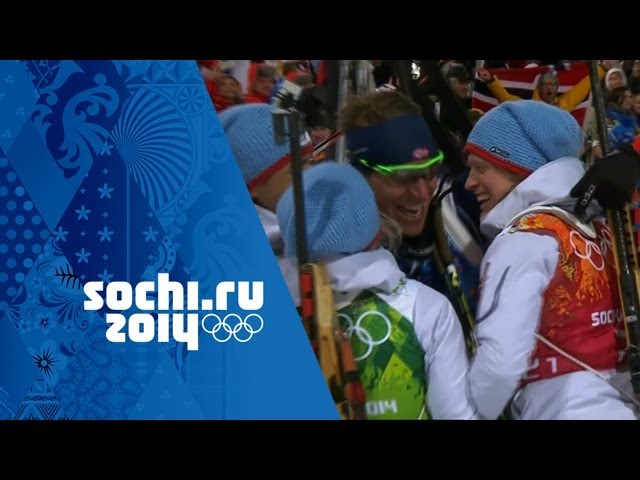 Surichinmoi Korrespondance slag Biathlon Mixed Relay - Norway Win Gold | Sochi 2014 Winter Olympics -  YouTube