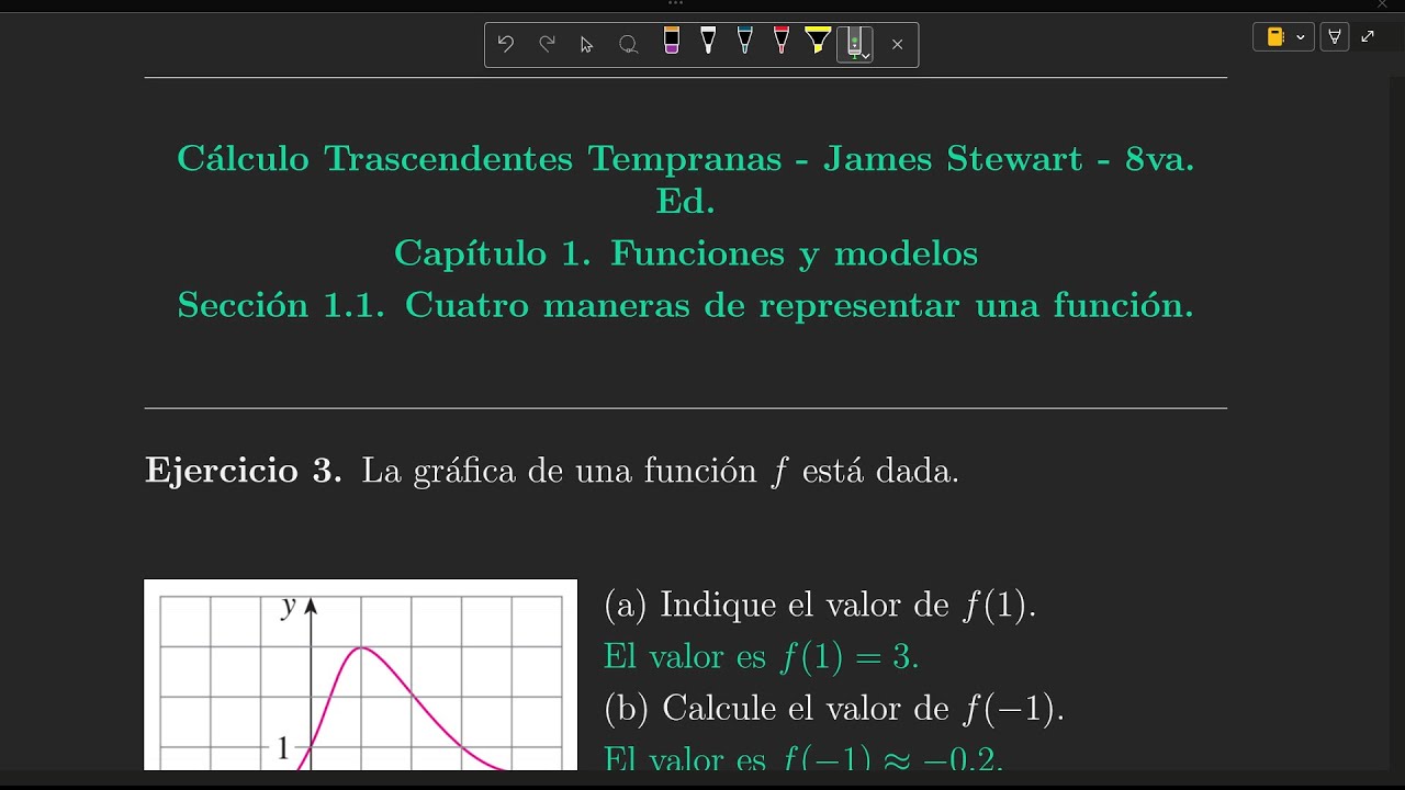 Ejercicio 3 Cap. 1 Sec. 1.1 - Cálculo trascendentes tempranas - James