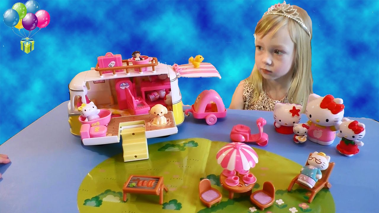 Игровой набор Хелло Китти Автобус. Hello Kitty Family Camper Van - YouTube