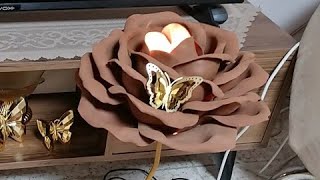 كيفية صنع وردة جورية من ورق الفوم مع أضاءة ?How to make a rose from foam paper