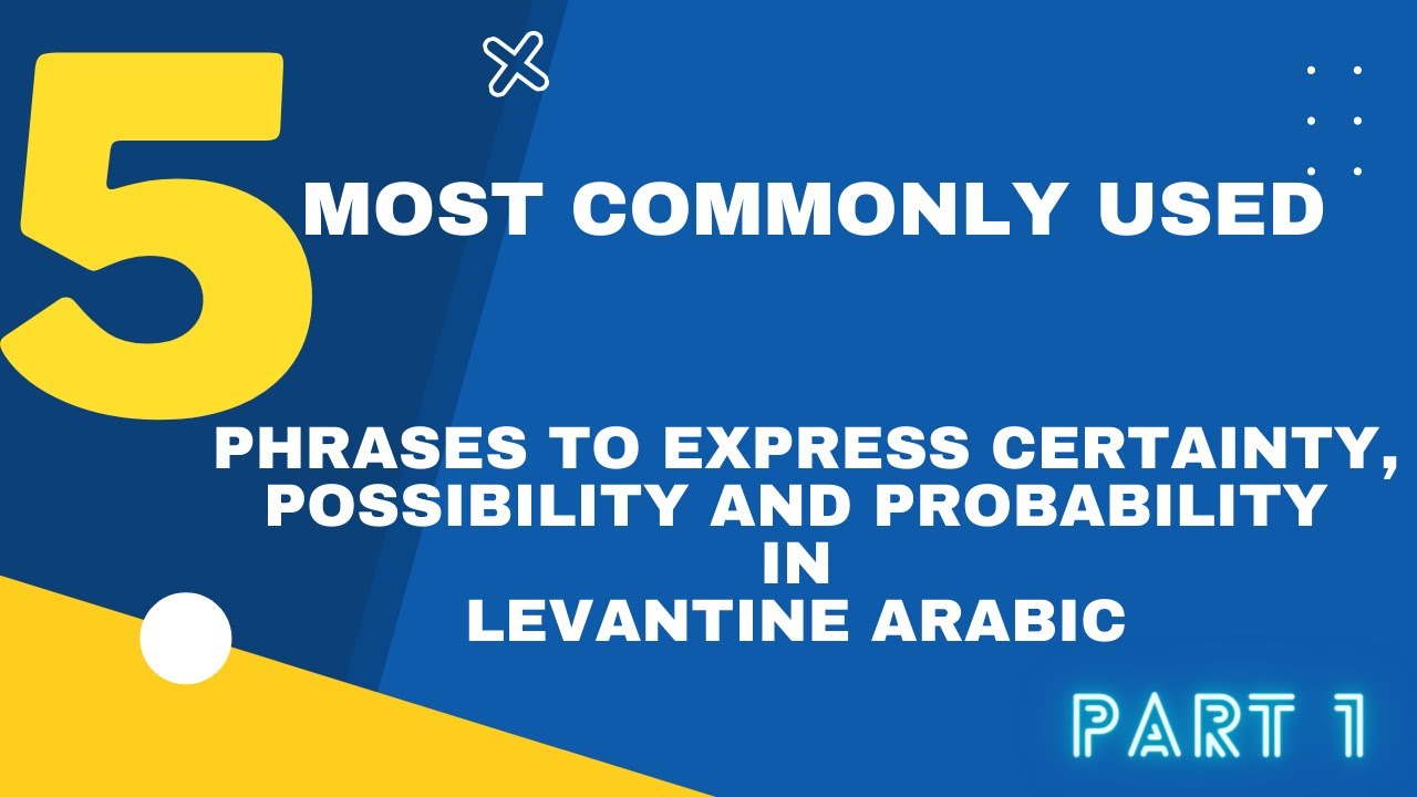 5 most commonly used phrases to express possibility and probability In Levantine Arabic apart 1