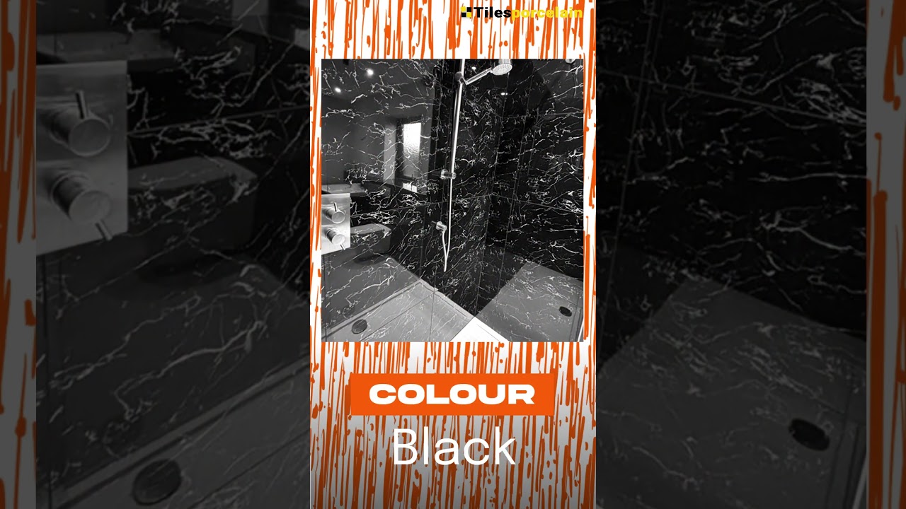 Rio Black Marble Effect Tiles with Gold Veins | Luxury Porcelain Tile 