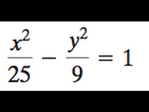 Hyperbola X 2 25 Y 2 9 1 Youtube